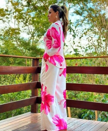 New Fashionable, casual long-sleeved shirt and trouser two-piece set CODE: KAR4205