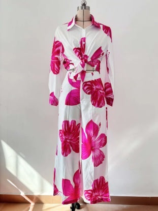 New Fashionable, casual long-sleeved shirt and trouser two-piece set CODE: KAR4205