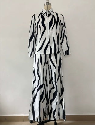 New Fashionable, casual long-sleeved shirt and trouser two-piece set CODE: KAR4205