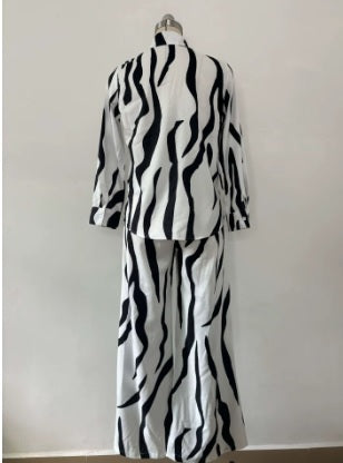 New Fashionable, casual long-sleeved shirt and trouser two-piece set CODE: KAR4205