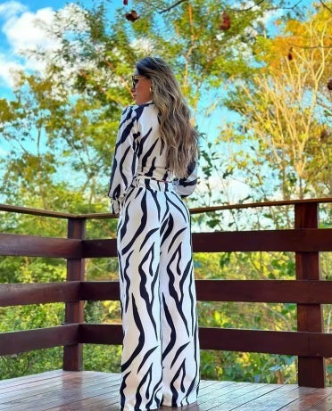 New Fashionable, casual long-sleeved shirt and trouser two-piece set CODE: KAR4205