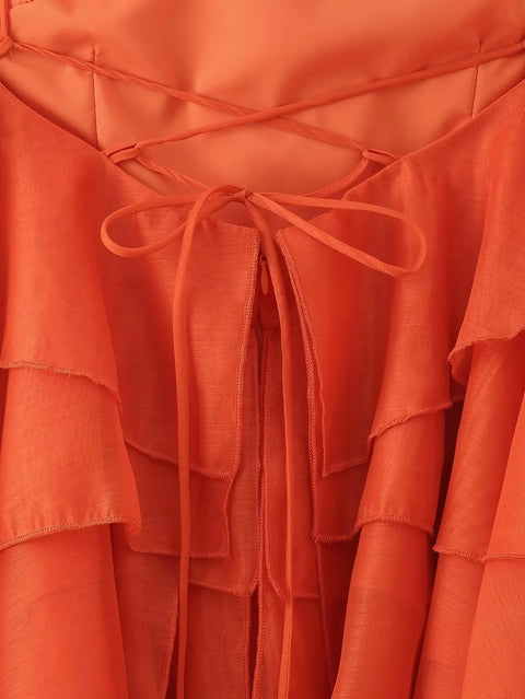 New Ruffle  Backless Sleeveless Slim Fit Maxi Long Dress CODE: KAR4209