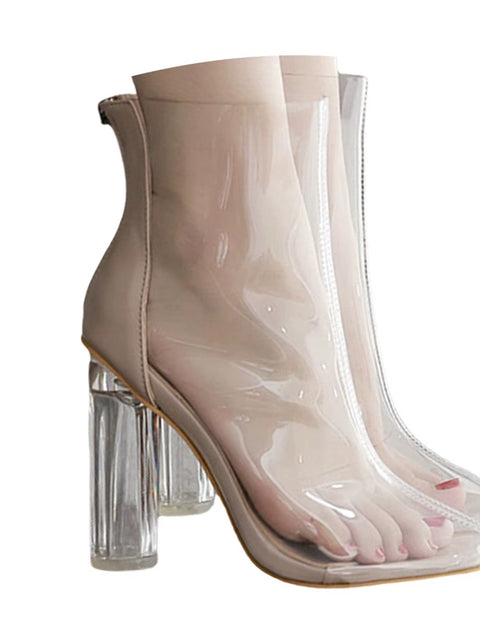 New Ankle Boots Square Toe High Thick Heel Boots CODE: KAR4210