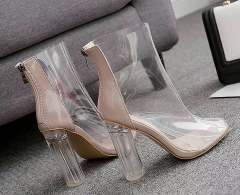 New Ankle Boots Square Toe High Thick Heel Boots CODE: KAR4210