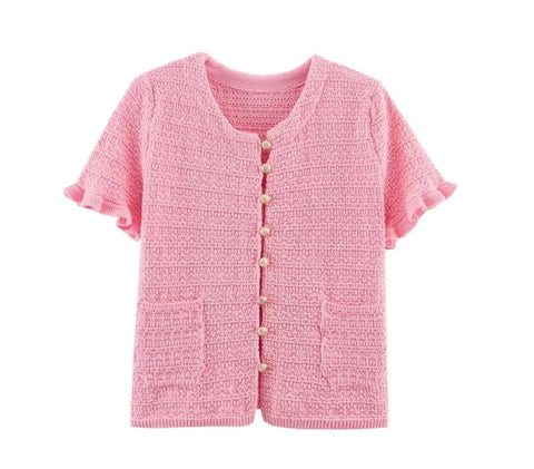 New Knitted Single-breasted T Shirt anad Long skirt Set CODE: KAR4211