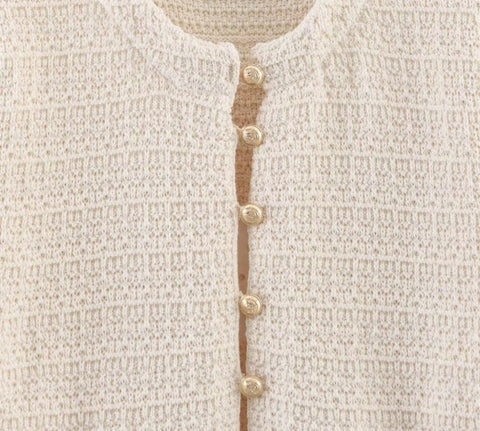 New Knitted Single-breasted T Shirt anad Long skirt Set CODE: KAR4211