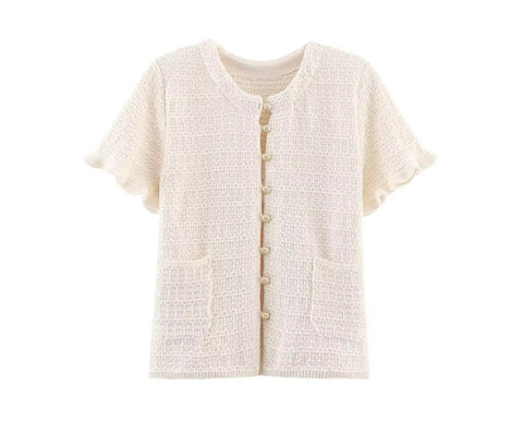 New Knitted Single-breasted T Shirt anad Long skirt Set CODE: KAR4211