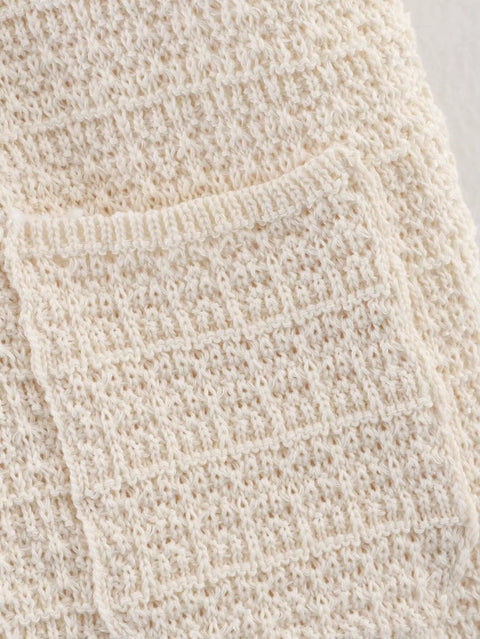 New Knitted Single-breasted T Shirt anad Long skirt Set CODE: KAR4211