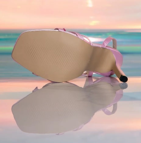 New high heels with cross strap butterfly knot design square toe sandals CODE: KAR4217