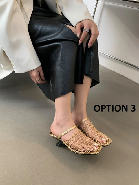 New Fashion Low Heel Close Toe Slingback Slippers CODE: KAR4223