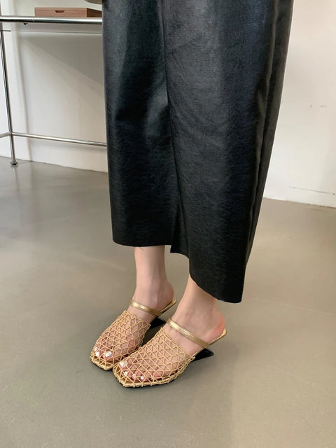 New Fashion Low Heel Close Toe Slingback Slippers CODE: KAR4223