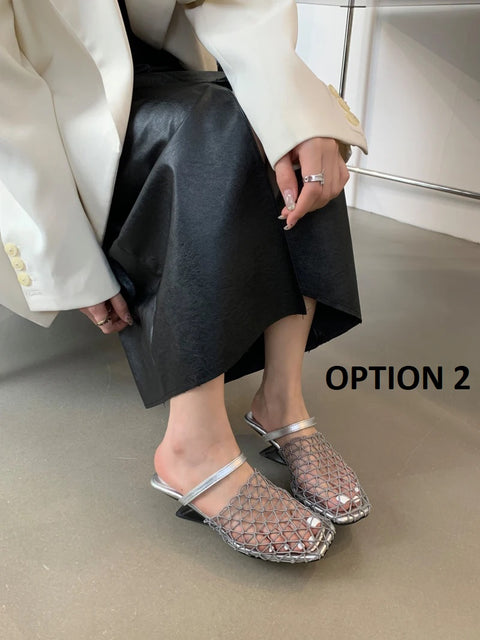 New Fashion Low Heel Close Toe Slingback Slippers CODE: KAR4223