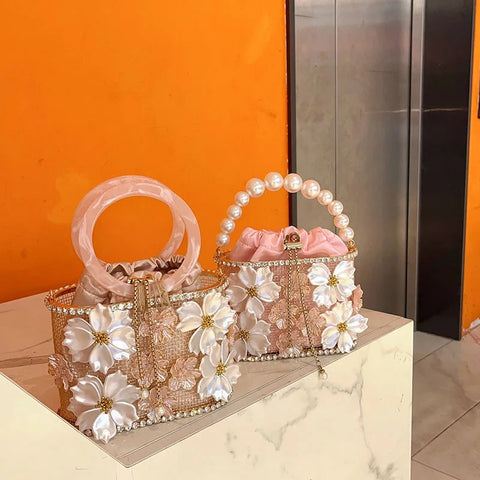 New Sparkly Rhinestone Retro Crystal Bucket Clutch Bag CODE: KAR4232