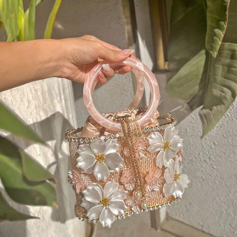 New Sparkly Rhinestone Retro Crystal Bucket Clutch Bag CODE: KAR4232