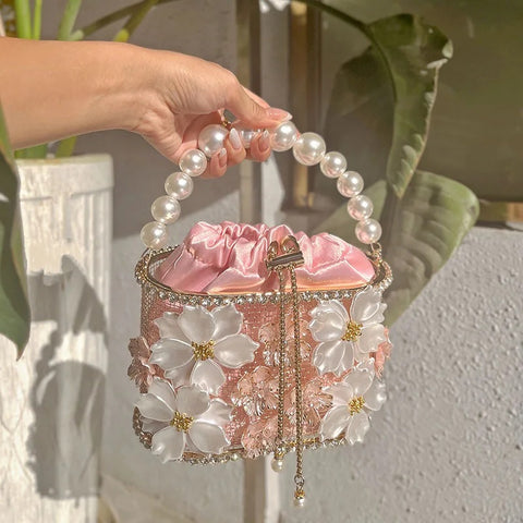 New Sparkly Rhinestone Retro Crystal Bucket Clutch Bag CODE: KAR4232