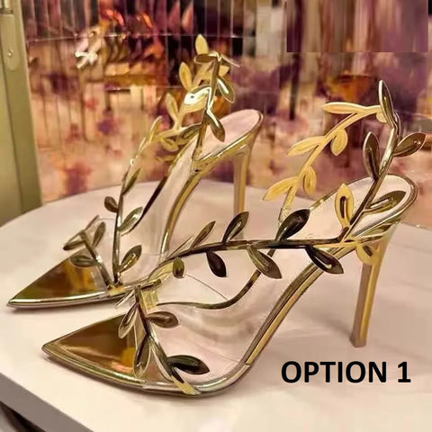 New Fashion Pointy Open Toe Transparent Strap Heels CODE: KAR4229