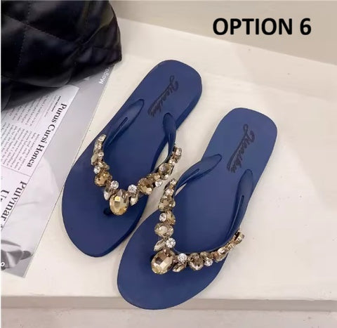 New Crystal Slip On Flip Flop Soft Flat Heel CODE: KAR4231