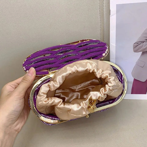 New Fashion Metal full diamond rhinestone pearl vegetable basket bag CODE: KAR4233