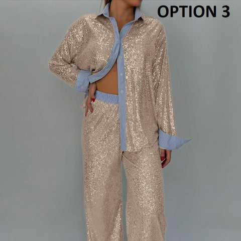 New Fashion Sequin Matching Two Pieces Set : CODE : KAR4239