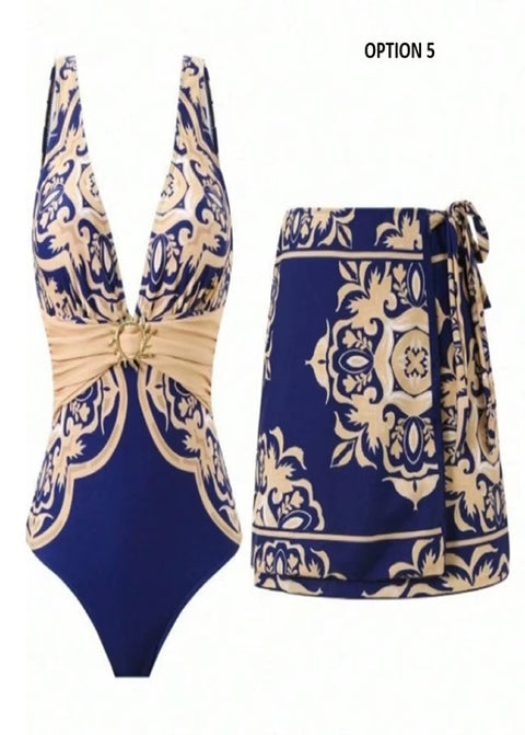 New printed design sexy backless bikini beach swimsuit CODE: KAR4243