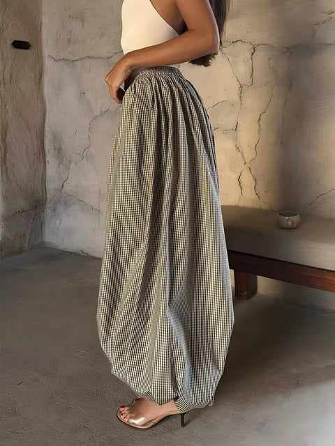 New Fashion Retro Loose Casual Plaid Trousers CODE: KAR4253