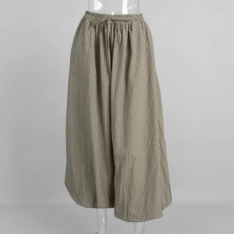 New Fashion Retro Loose Casual Plaid Trousers CODE: KAR4253