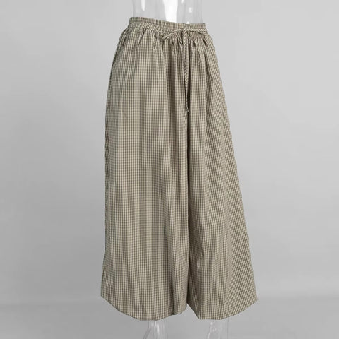 New Fashion Retro Loose Casual Plaid Trousers CODE: KAR4253