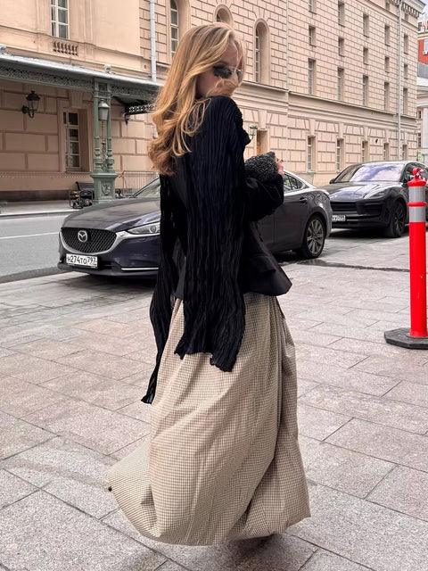 New Fashion Retro Loose Casual Plaid Trousers CODE: KAR4253