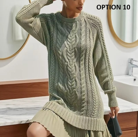 New O Neck Ruffle Pleated A-Line Pullover Dress CODE: KAR4261