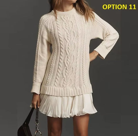 New O Neck Ruffle Pleated A-Line Pullover Dress CODE: KAR4261