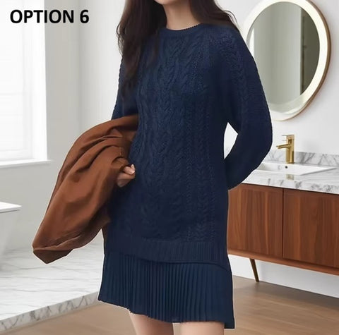 New O Neck Ruffle Pleated A-Line Pullover Dress CODE: KAR4261
