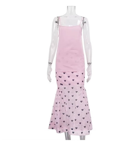 New Printed High-neck Puff Sleeve Scarf Shirt And Casual Lace Midi Skirt Set CODE: KAR4267
