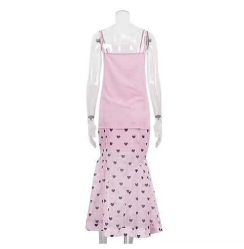 New Printed High-neck Puff Sleeve Scarf Shirt And Casual Lace Midi Skirt Set CODE: KAR4267