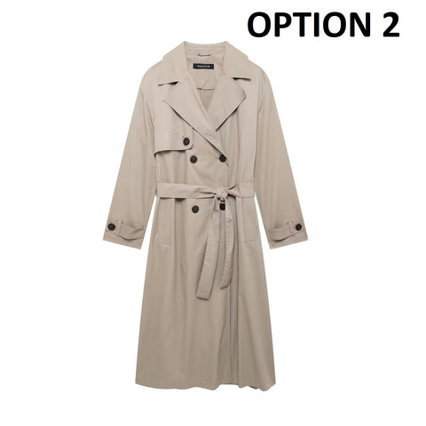 New Fashionable Long Sleeve Windbreaker Coat with Belt CODE: KAR4274