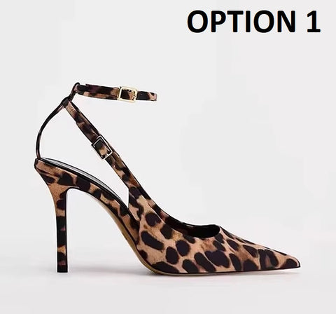 New Fashion Snake Print Pointed Toe Stiletto Heels CODE: KAR4282