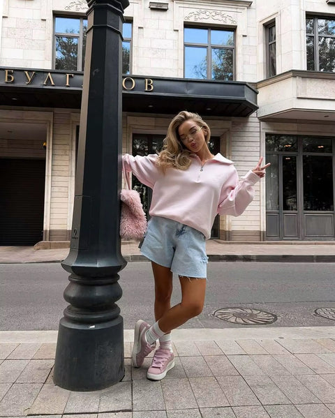 New Fashionable Loose Casual Embroidered Lazy Style Top CODE: KAR4287