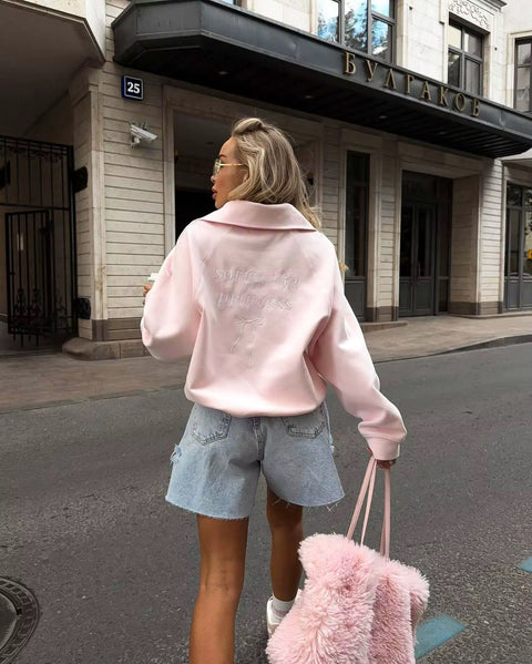 New Fashionable Loose Casual Embroidered Lazy Style Top CODE: KAR4287