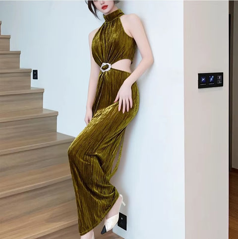 New Fashion Elegant Jewelry-Inlaid Open Design Dress CODE: KAR4289