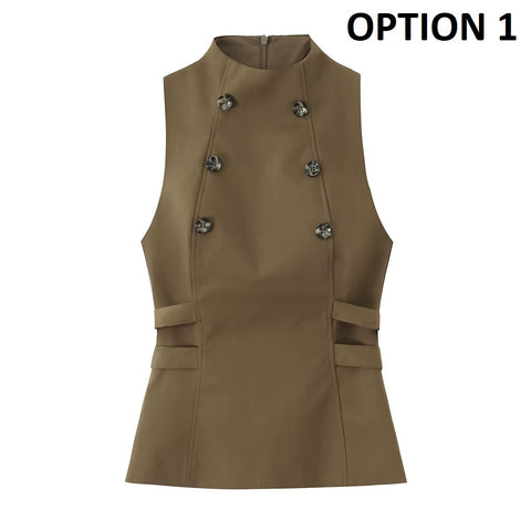 New Fashion Sleeveless O-Neck Waist Top CODE: KAR4299