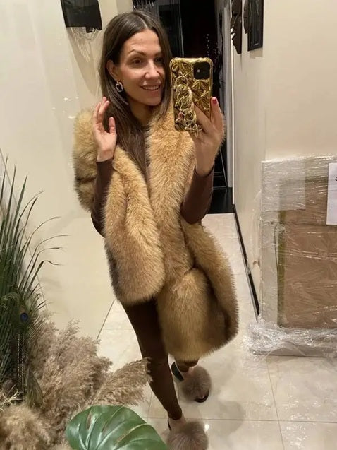 New Fashion Faux Fluffy Striped Neckerchief Luxury Shawl Scarf CODE: KAR4300