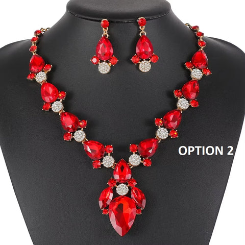 New Fashion Crystal Alloy Necklace And Earring Set CODE: KAR4304