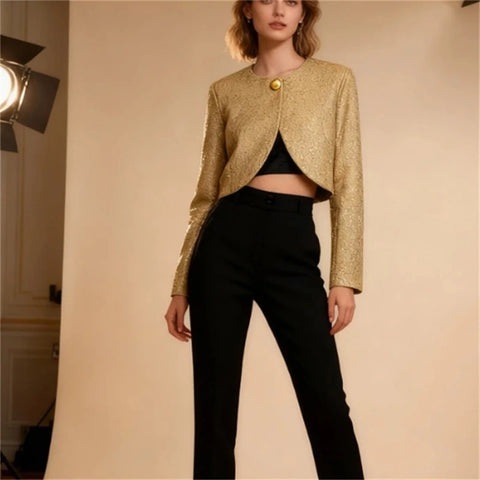 New Fashionable High-Grade Structured Short Jacket CODE: KAR4305