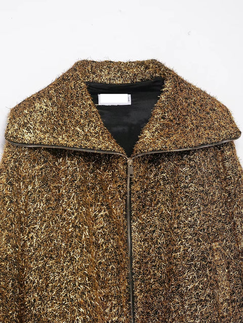 New Fashion Metallic Pilot Jacket CODE: KAR4306