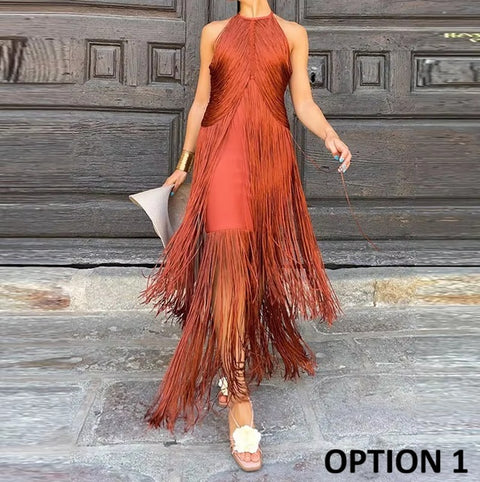 New Sexy Backless Slim Hight Wasit Sleeveless Long Dress CODE: KAR4309