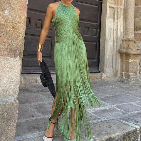 New Sexy Backless Slim Hight Wasit Sleeveless Long Dress CODE: KAR4309