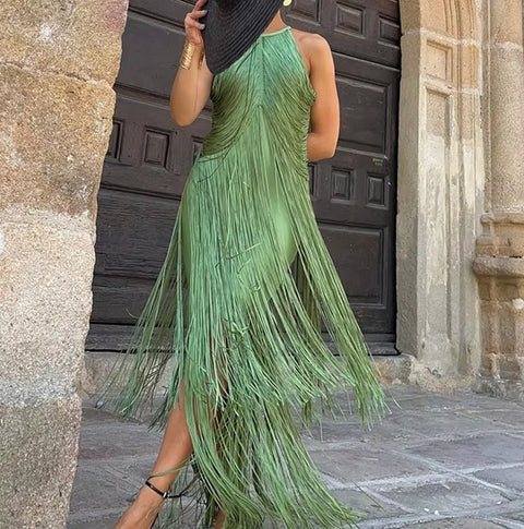 New Sexy Backless Slim Hight Wasit Sleeveless Long Dress CODE: KAR4309