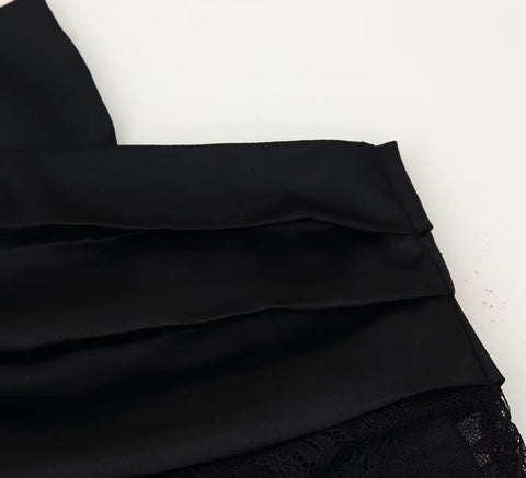 New Fashion Splicing Lace Bow Mini Skirt CODE: KAR4311