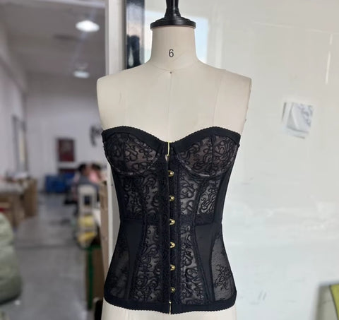 New Sexy Tight Corset Lace Hollow Sleeveless Strapless Top CODE: KAR4316