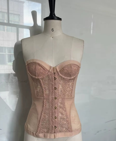 New Sexy Tight Corset Lace Hollow Sleeveless Strapless Top CODE: KAR4316