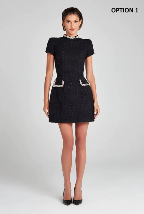 Neck Short Sleeve High Waist Mini Party Dress CODE: KAR4318